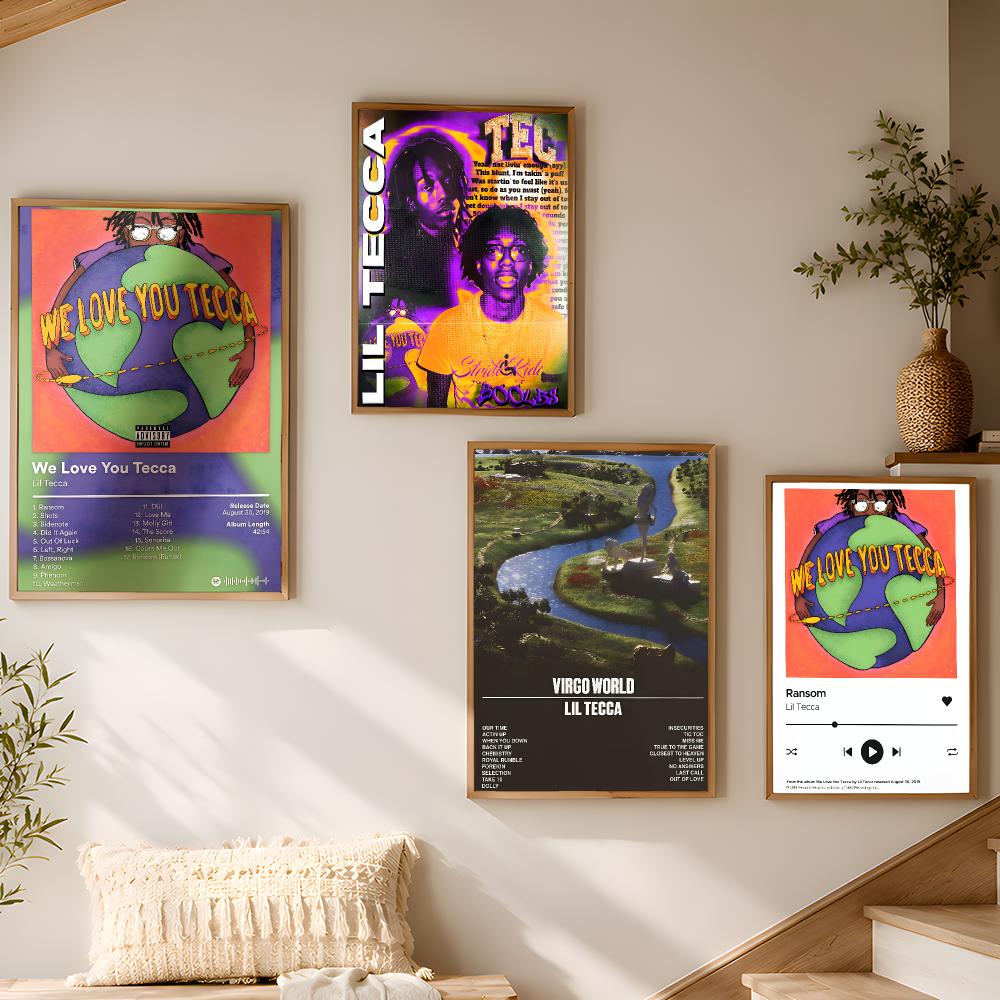 L-Lil Tecca Album Cover Art Hi - Desk Setup Poster ulasan dan harga