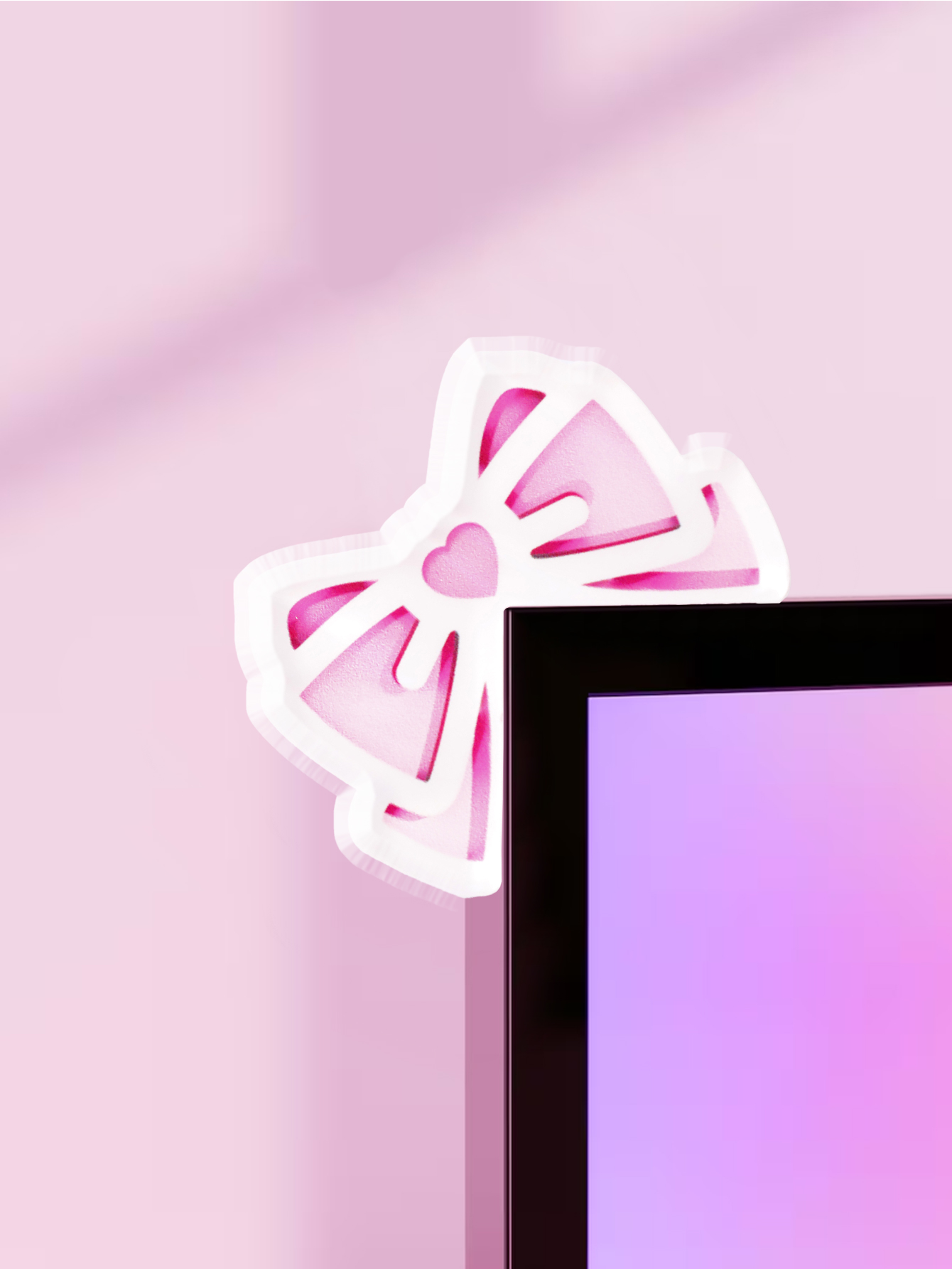 Kawaii Bow Monitor Decor Pink  - Desk Setup Pink ulasan dan harga