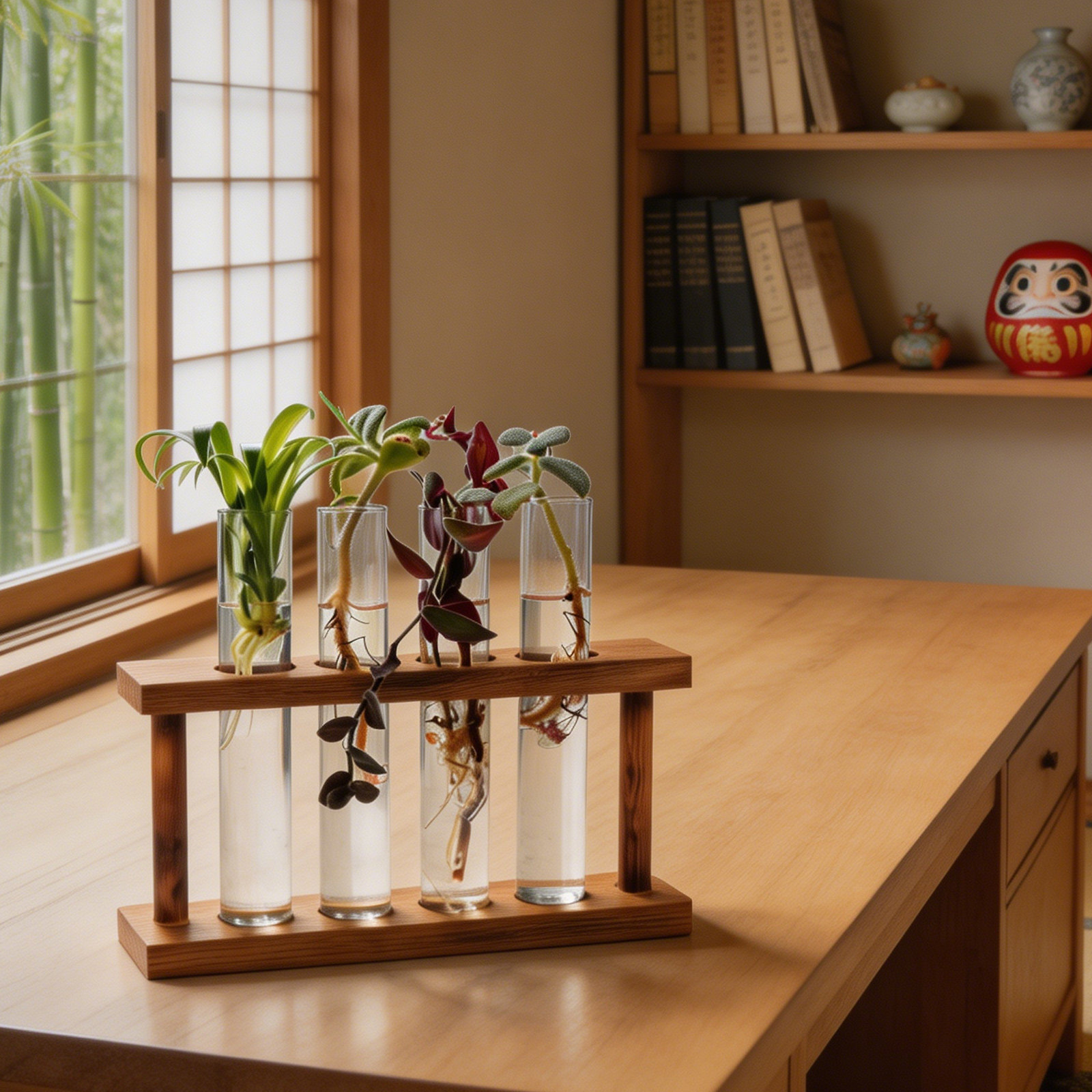 Wooden Plant Propagation Stati - Desk Setup Wood ulasan dan harga