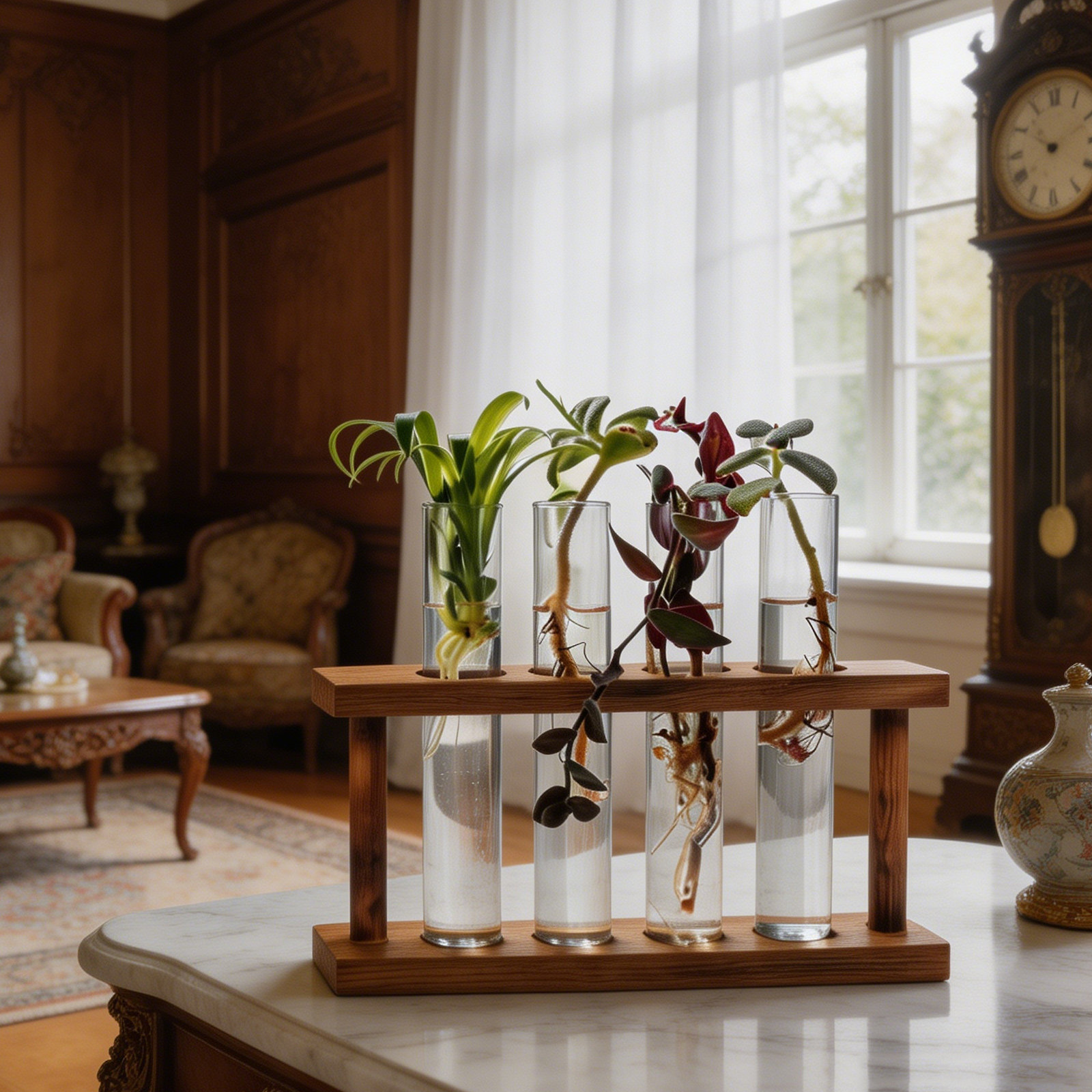Wooden Plant Propagation Stati - Desk Setup Wood ulasan dan harga