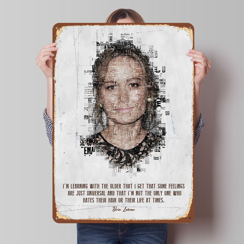 Brie Larson Quote Art Tin Post - Desk Setup Poster ulasan dan harga