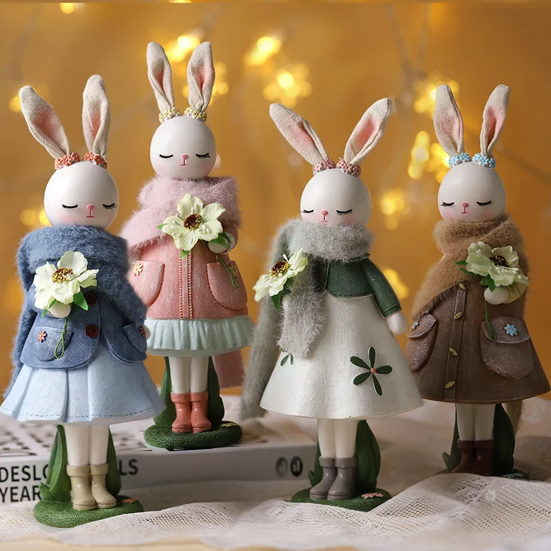 Spring Floral Rabbit Resin Orn - Desk Setup Kids ulasan dan harga