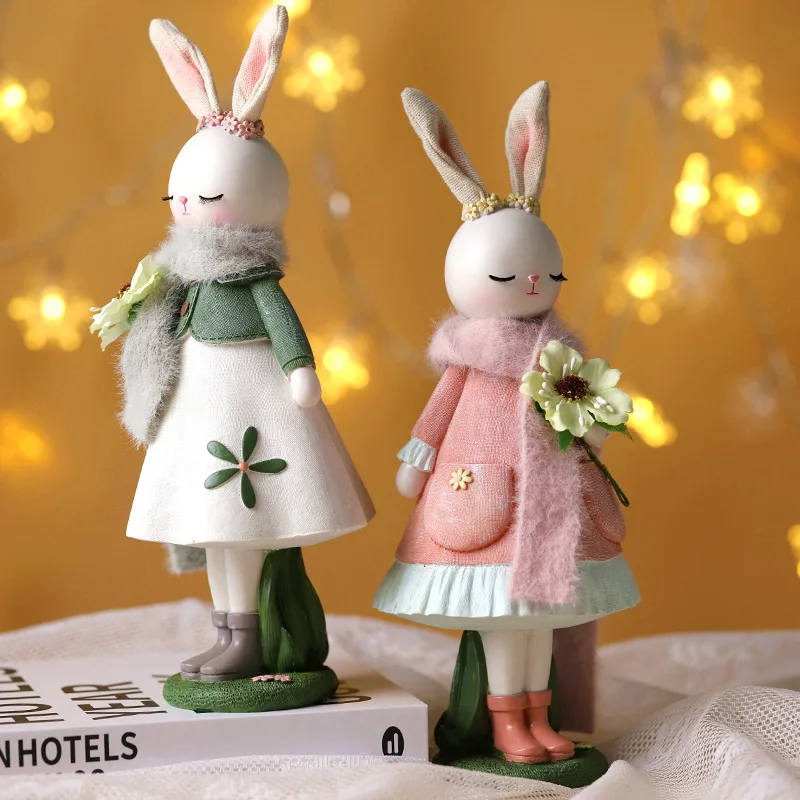 Spring Floral Rabbit Resin Orn - Desk Setup Kids ulasan dan harga