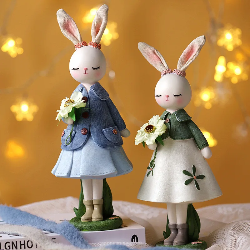 Spring Floral Rabbit Resin Orn - Desk Setup Kids ulasan dan harga